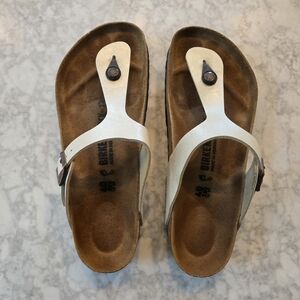 Birkenstock White Gizeh Sandals
